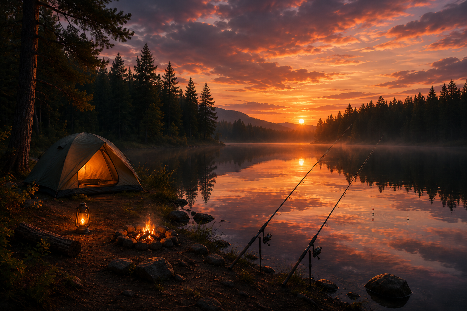 Lake and Camp Site